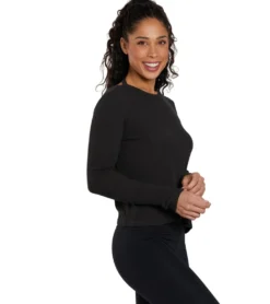 Spiritual Gangster Twist Long Sleeve Ballet Rib Top