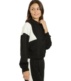 Thrive Societe Blocked Half Zip Pullover