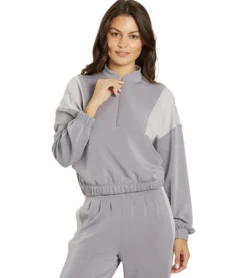 Thrive Societe Blocked Half Zip Pullover