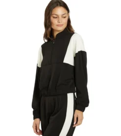 Thrive Societe Blocked Half Zip Pullover
