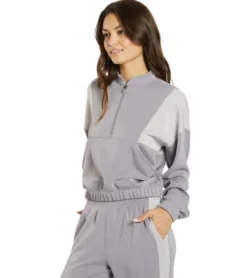 Thrive Societe Blocked Half Zip Pullover