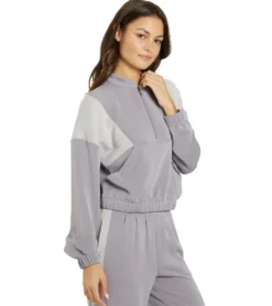 Thrive Societe Blocked Half Zip Pullover