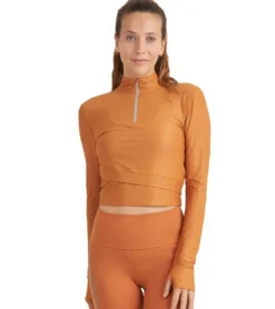 Thrive Societe Reflective Zip Crop Top
