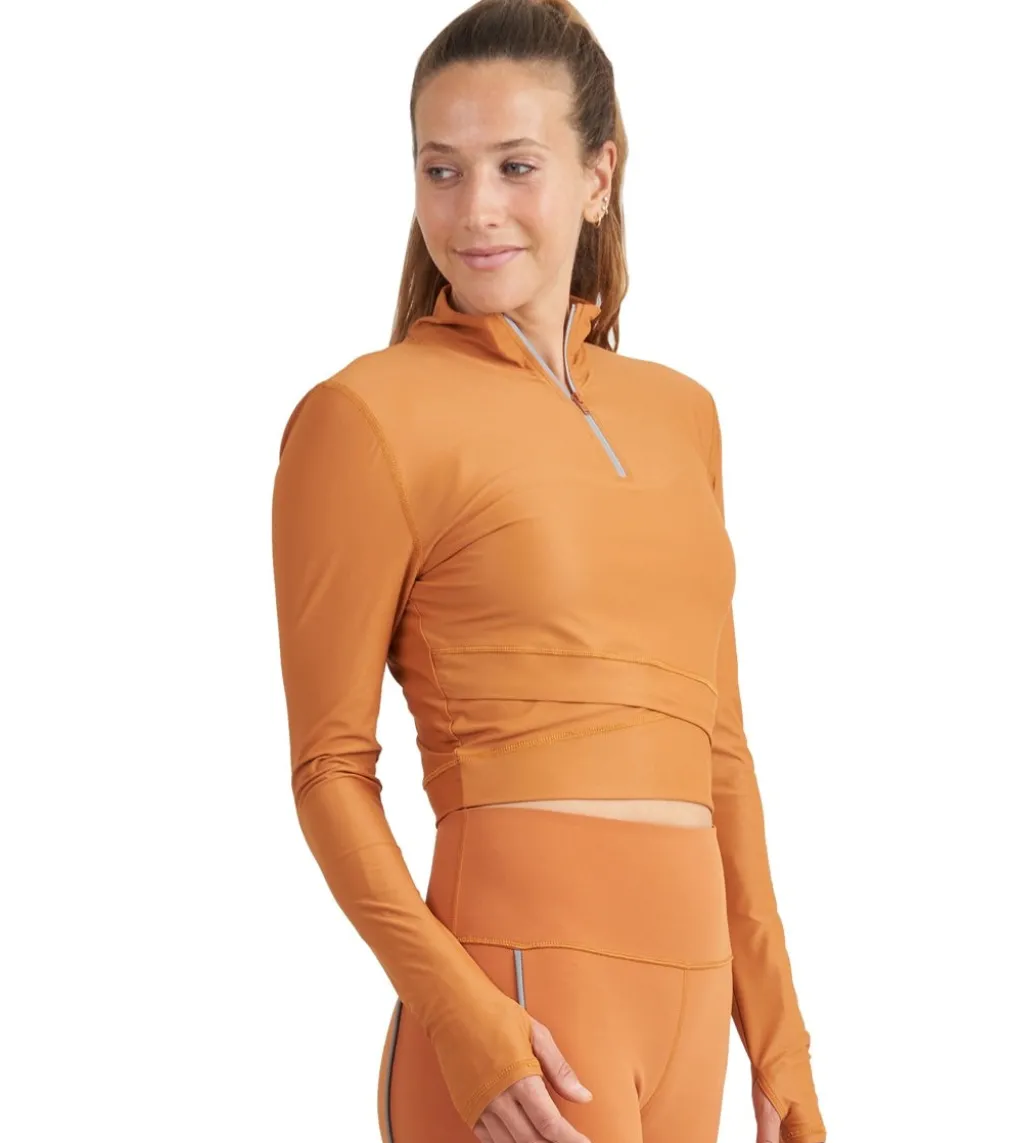 Thrive Societe Reflective Zip Crop Top