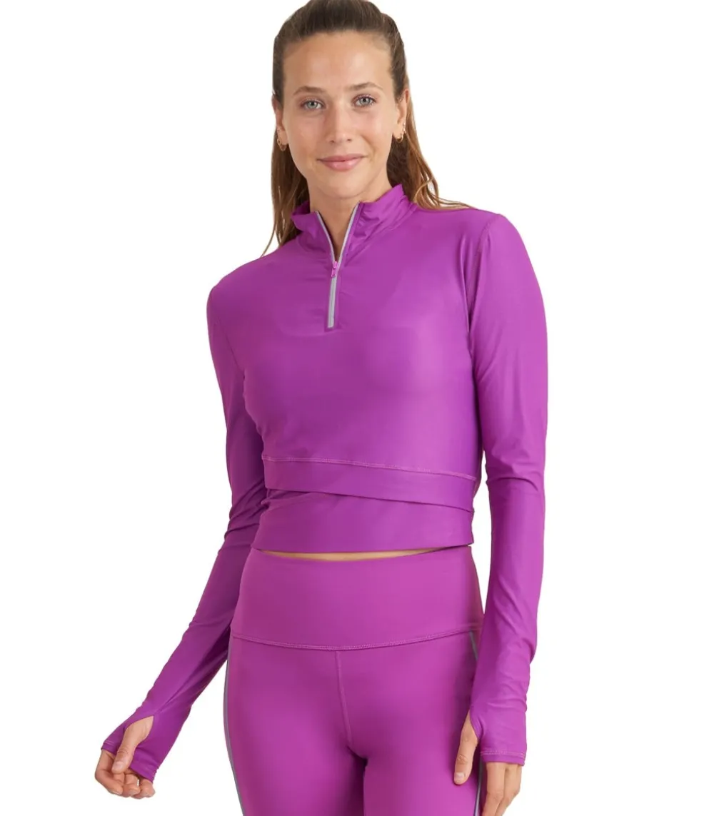 Thrive Societe Reflective Zip Crop Top