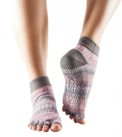 Toesox Ankle Length Half-Toe Yoga Grip Socks