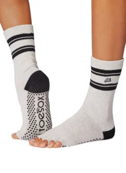 Toesox Crew Half Toe Grip Socks