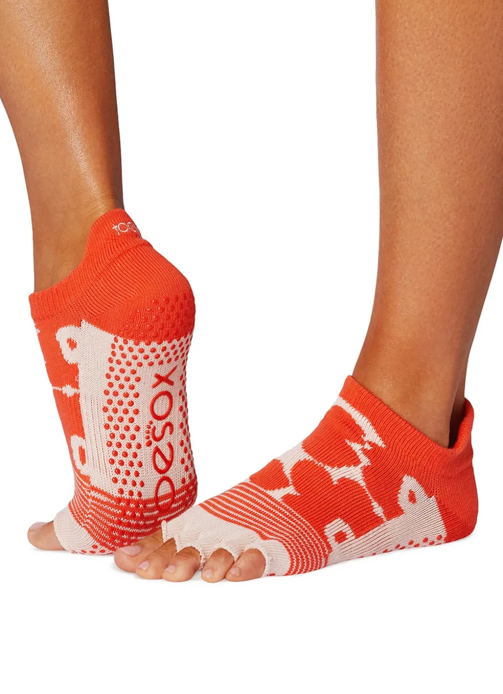 Toesox Grip Half Toe Low Rise Socks