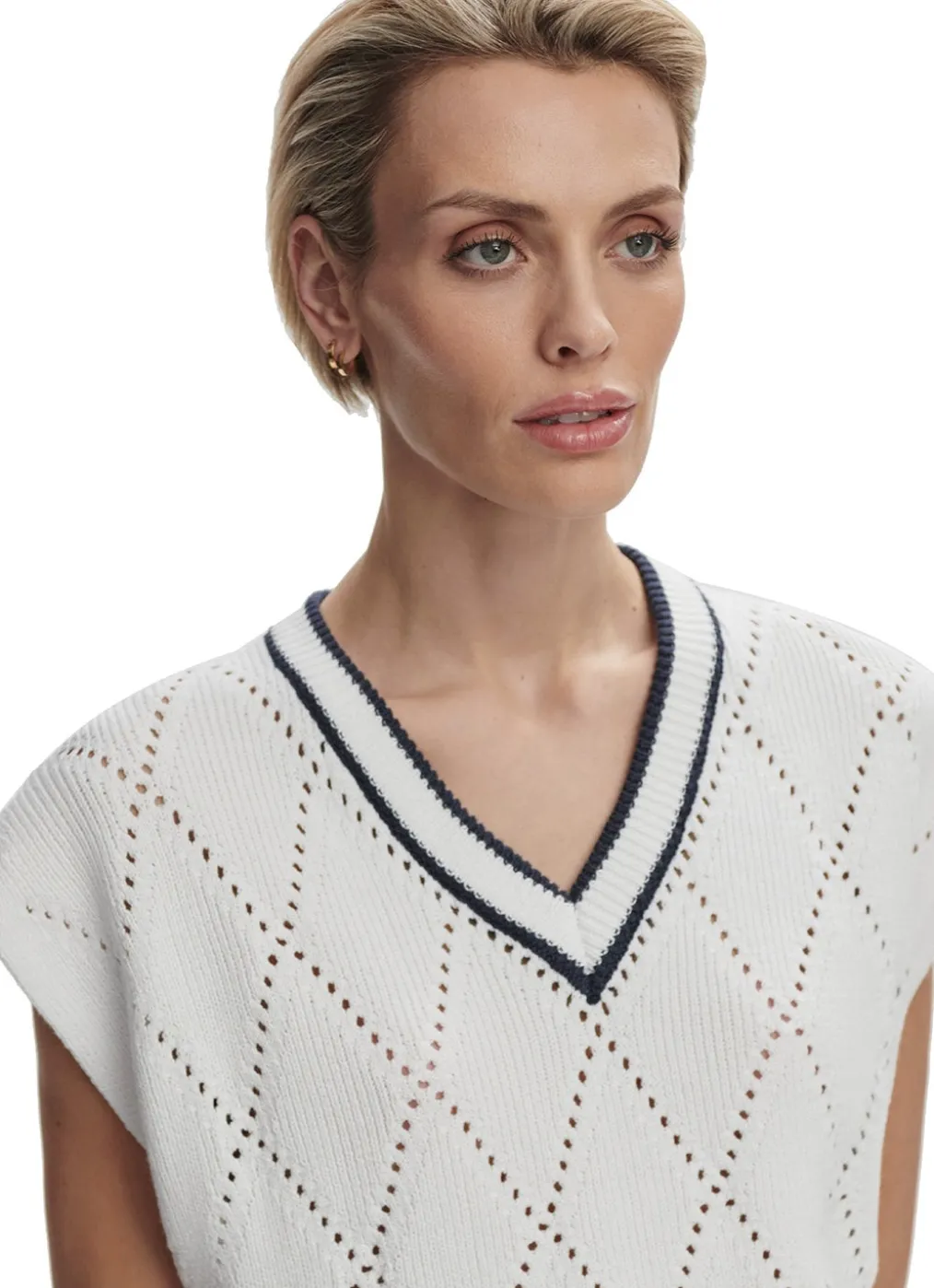 Varley Beaton Diamond Knit Top