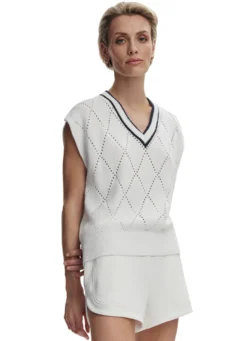 Varley Beaton Diamond Knit Top
