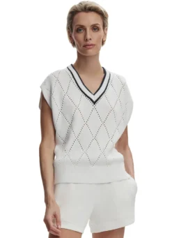 Varley Beaton Diamond Knit Top