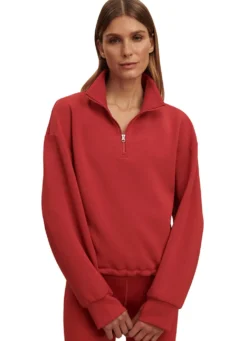 Varley Sian Cropped Half Zip Midlayer Pullover