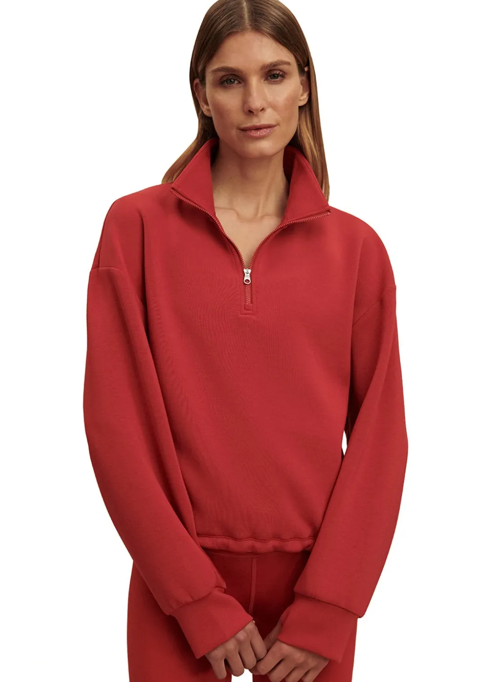 Varley Sian Cropped Half Zip Midlayer Pullover