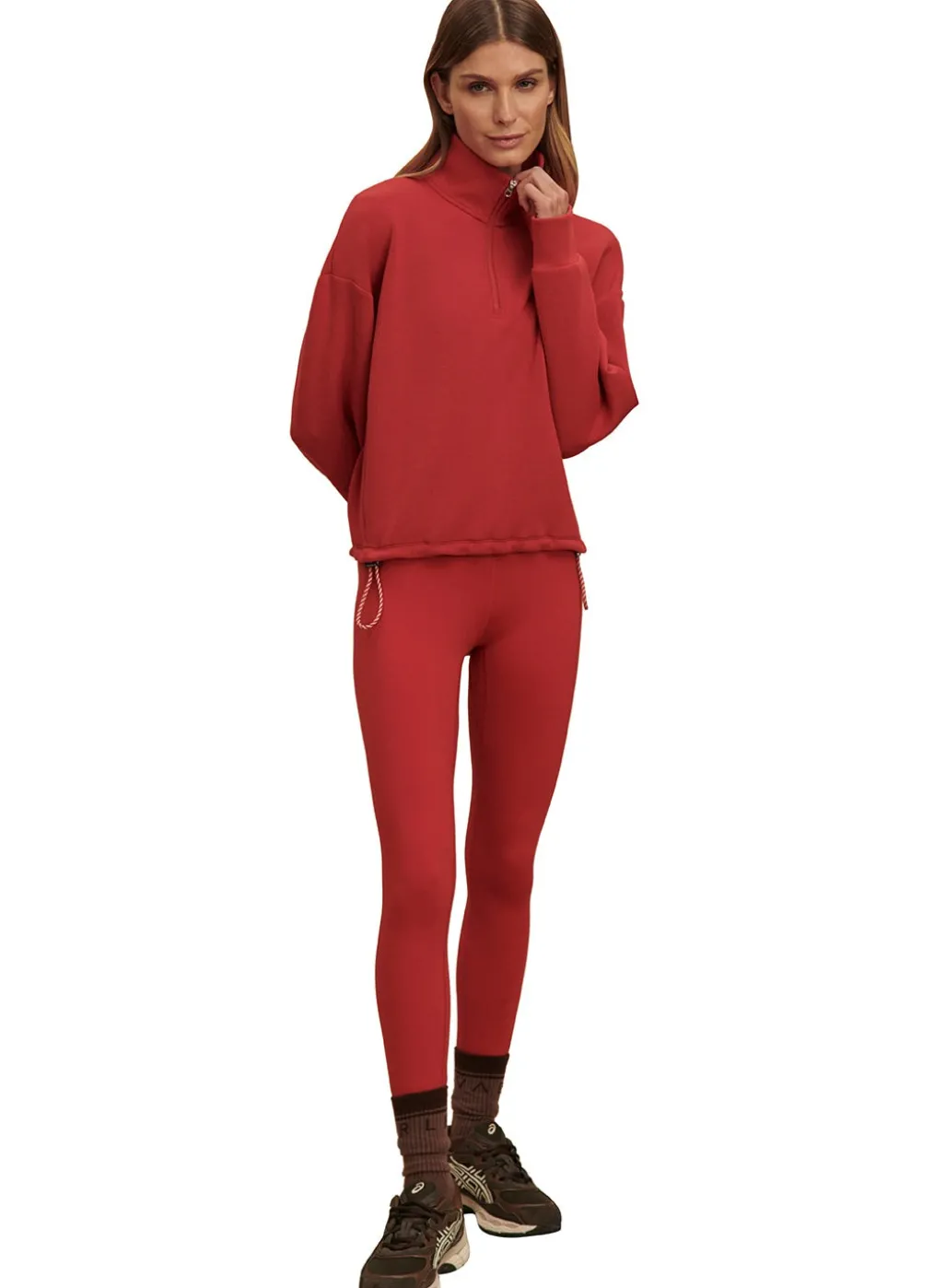 Varley Sian Cropped Half Zip Midlayer Pullover