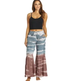 Yak & Yeti Boho Tiered Palazzo Tie Dye Pants