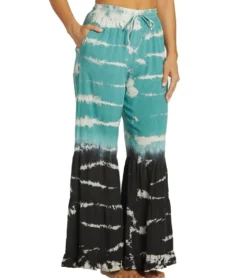Yak & Yeti Boho Tiered Palazzo Tie Dye Pants