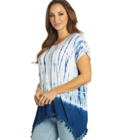 Yak & Yeti Gypsy Tie Dye Tassel Hem Tee