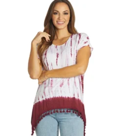 Yak & Yeti Gypsy Tie Dye Tassel Hem Tee