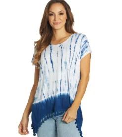 Yak & Yeti Gypsy Tie Dye Tassel Hem Tee