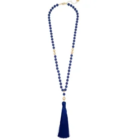 Zenzii Matte Beaded Necklace With Tassel